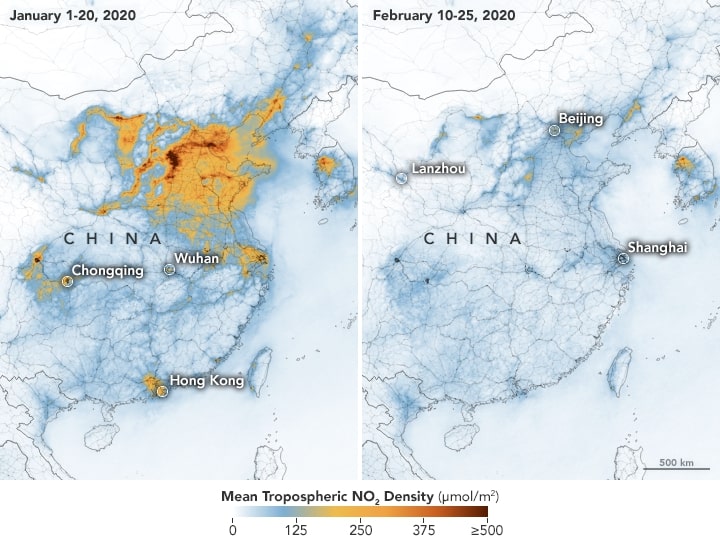 karte der umweltverschmutzung über china